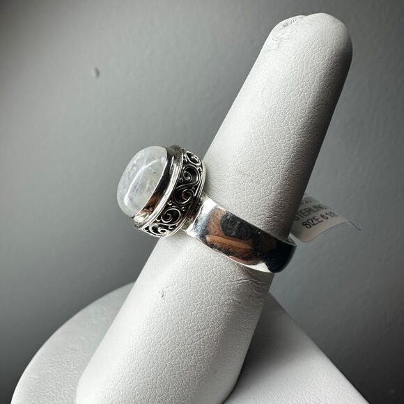 NWT 9x11mm Moonstone Cabochon in Bali Sterling silver ring! - Picture 9 of 11